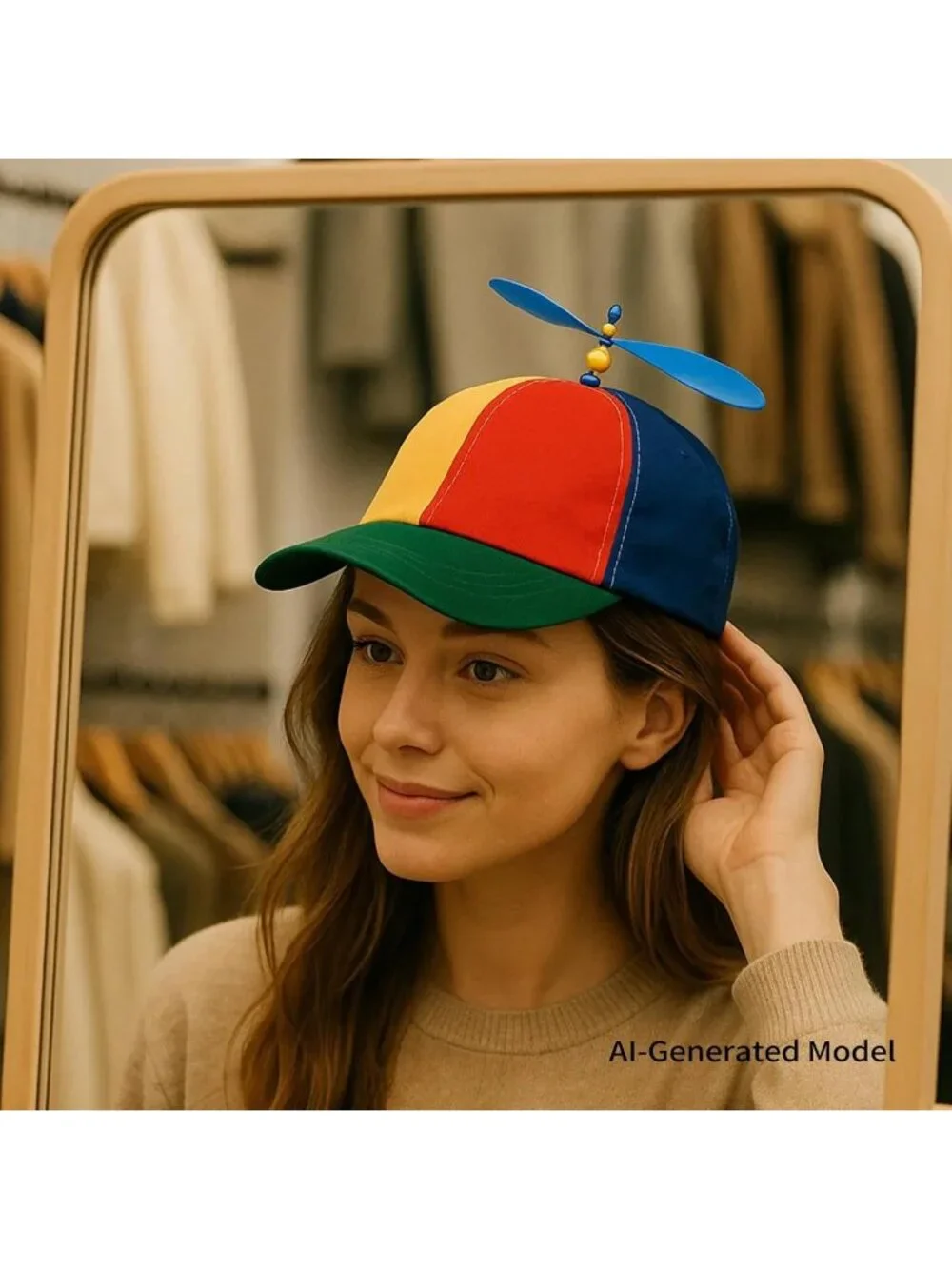 Colorful Adjustable Baseball Cap with Helicopter Propeller - Cute Snapback Hat